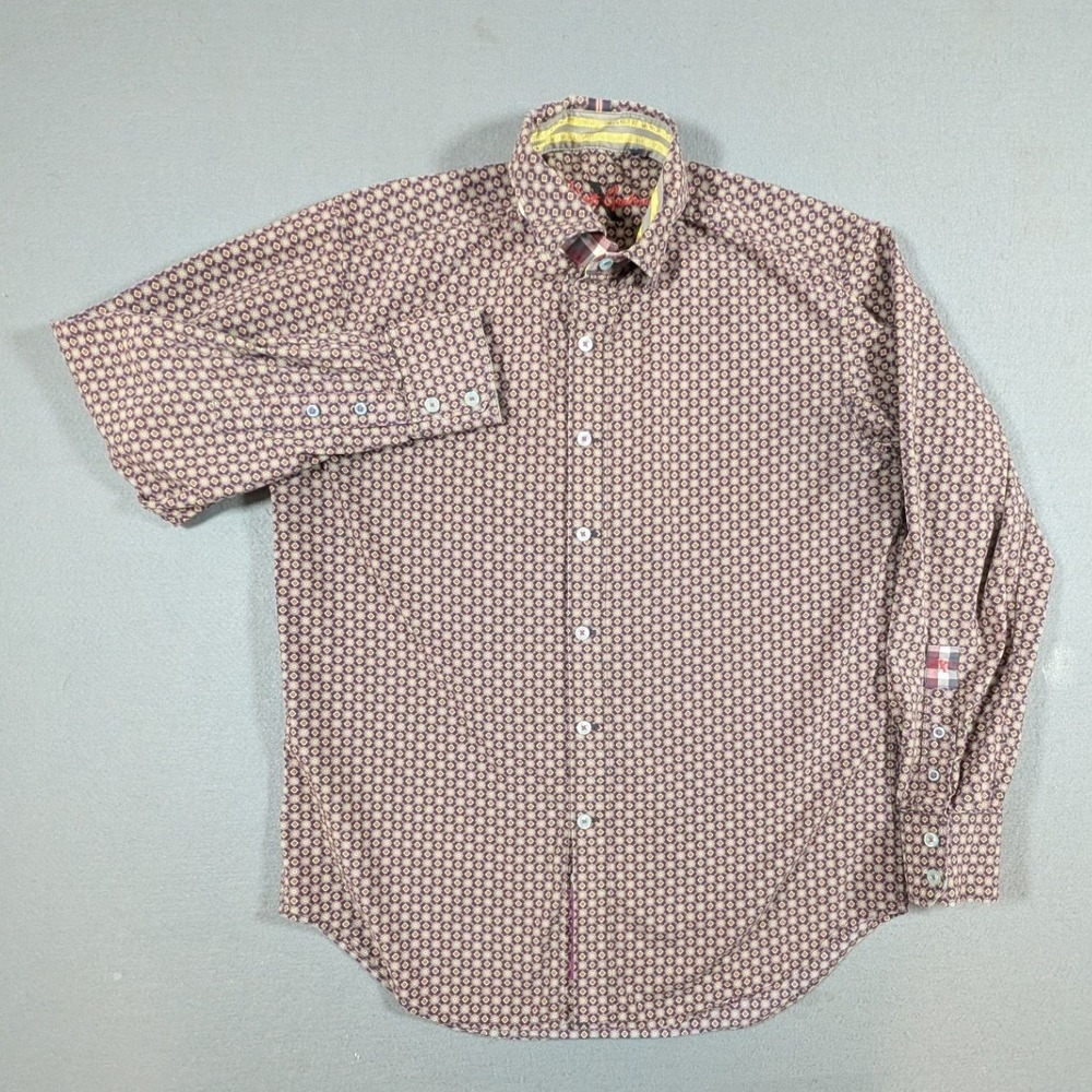 Robert Graham Button Down Shirt Mens Medium Multicolor Geometric Medallion Print